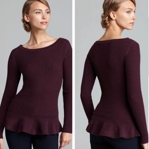 DELETING SOON! Tory Burch Merlino Wool Peplum Sweater